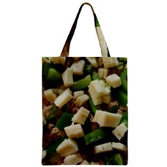 Cheese And Peppers Green Yellow Funny Design Zipper Classic Tote Bag by yoursparklingshop