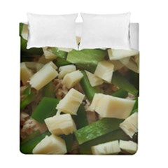 Cheese And Peppers Green Yellow Funny Design Duvet Cover Double Side (full/ Double Size) by yoursparklingshop