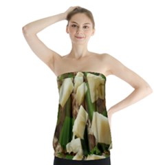 Cheese And Peppers Green Yellow Funny Design Strapless Top by yoursparklingshop