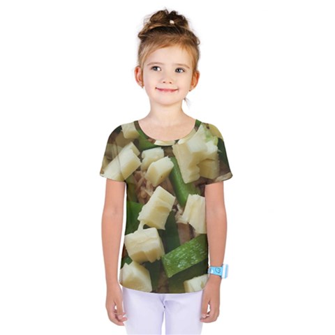 Cheese And Peppers Green Yellow Funny Design Kids  One Piece Tee by yoursparklingshop