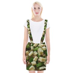 Cheese And Peppers Green Yellow Funny Design Braces Suspender Skirt by yoursparklingshop