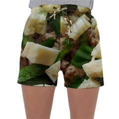 Cheese And Peppers Green Yellow Funny Design Sleepwear Shorts by yoursparklingshop