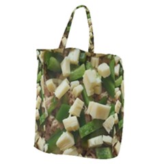 Cheese And Peppers Green Yellow Funny Design Giant Grocery Zipper Tote by yoursparklingshop