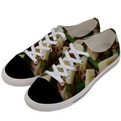 Cheese And Peppers Green Yellow Funny Design Women s Low Top Canvas Sneakers by yoursparklingshop