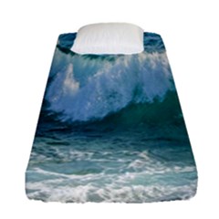 Awesome Wave Ocean Photography Fitted Sheet (single Size) by yoursparklingshop