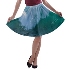 Awesome Wave Ocean Photography A-line Skater Skirt by yoursparklingshop