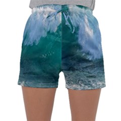 Awesome Wave Ocean Photography Sleepwear Shorts by yoursparklingshop