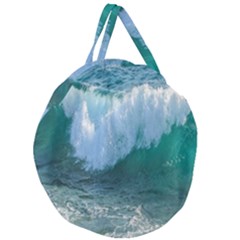 Awesome Wave Ocean Photography Giant Round Zipper Tote by yoursparklingshop