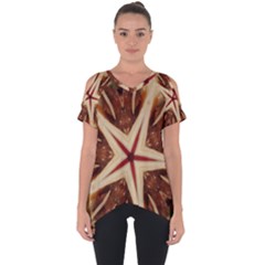 Spaghetti Italian Pasta Kaleidoscope Funny Food Star Design Cut Out Side Drop Tee