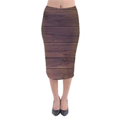 Rustic Dark Brown Wood Wooden Fence Background Elegant Velvet Midi Pencil Skirt by yoursparklingshop