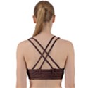 Rustic Dark Brown Wood Wooden Fence Background Elegant Back Weave Sports Bra View2