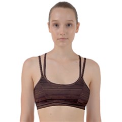 Rustic Dark Brown Wood Wooden Fence Background Elegant Line Them Up Sports Bra by yoursparklingshop