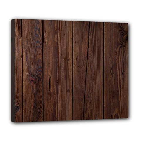 Rustic Dark Brown Wood Wooden Fence Background Elegant Natural Country Style Deluxe Canvas 24  X 20   by yoursparklingshop