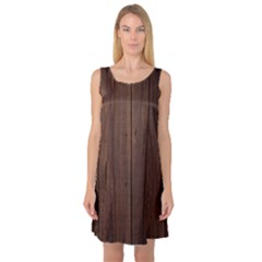 Rustic Dark Brown Wood Wooden Fence Background Elegant Natural Country Style Sleeveless Satin Nightdress by yoursparklingshop