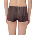 Rustic Dark Brown Wood Wooden Fence Background Elegant Natural Country Style Reversible Boyleg Bikini Bottoms View2