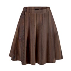 Rustic Dark Brown Wood Wooden Fence Background Elegant Natural Country Style High Waist Skirt by yoursparklingshop