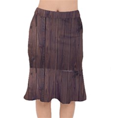 Rustic Dark Brown Wood Wooden Fence Background Elegant Natural Country Style Mermaid Skirt by yoursparklingshop