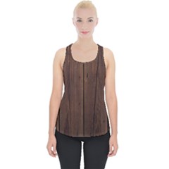 Rustic Dark Brown Wood Wooden Fence Background Elegant Natural Country Style Piece Up Tank Top by yoursparklingshop