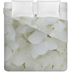 Hydrangea Flowers Blossom White Floral Elegant Bridal Chic Duvet Cover Double Side (king Size) by yoursparklingshop