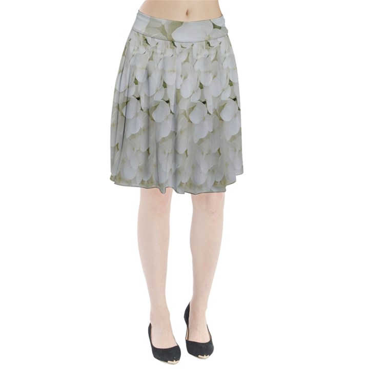 Hydrangea Flowers Blossom White Floral Elegant Bridal Chic Pleated Skirt