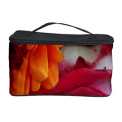 Floral Photography Orange Red Rose Daisy Elegant Flowers Bouquet Cosmetic Storage Case