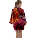 Floral Photography Orange Red Rose Daisy Elegant Flowers Bouquet Long Sleeve Kimono Robe View2