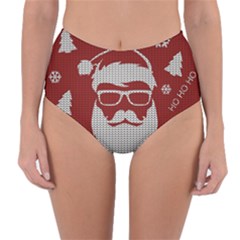 Ugly Christmas Sweater Reversible High-waist Bikini Bottoms by Valentinaart