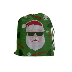 Ugly Christmas Sweater Drawstring Pouches (large)  by Valentinaart