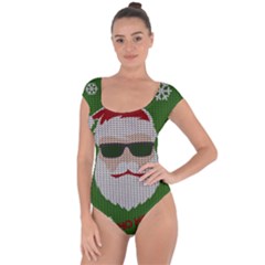 Ugly Christmas Sweater Short Sleeve Leotard  by Valentinaart