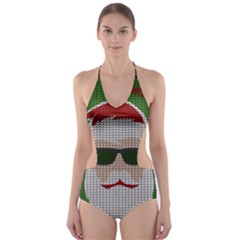 Ugly Christmas Sweater Cut-out One Piece Swimsuit by Valentinaart