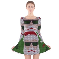 Ugly Christmas Sweater Long Sleeve Velvet Skater Dress by Valentinaart