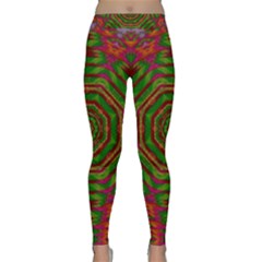 Feathers And Gold In The Sea Breeze For Peace Classic Yoga Leggings by pepitasart