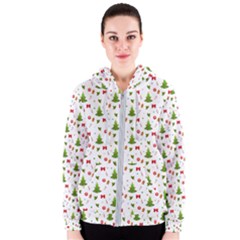 Christmas Pattern Women s Zipper Hoodie by Valentinaart