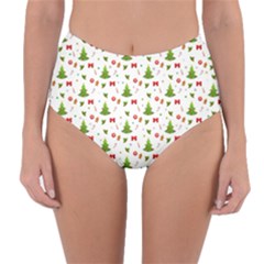 Christmas Pattern Reversible High-waist Bikini Bottoms by Valentinaart