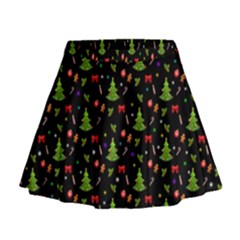 Christmas Pattern Mini Flare Skirt by Valentinaart