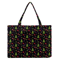 Christmas Pattern Zipper Medium Tote Bag by Valentinaart