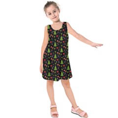 Christmas Pattern Kids  Sleeveless Dress by Valentinaart