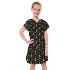 Christmas Pattern Kids  Drop Waist Dress by Valentinaart