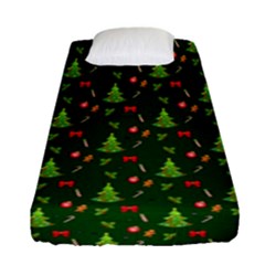 Christmas Pattern Fitted Sheet (single Size) by Valentinaart