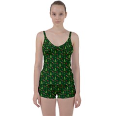 Christmas Pattern Tie Front Two Piece Tankini by Valentinaart