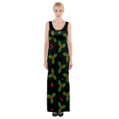 Christmas Pattern Maxi Thigh Split Dress by Valentinaart