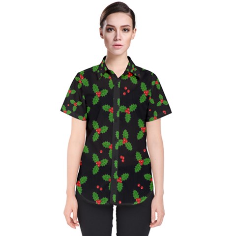 Christmas Pattern Women s Short Sleeve Shirt by Valentinaart