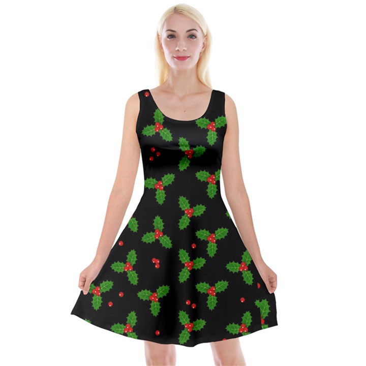 Christmas pattern Reversible Velvet Sleeveless Dress