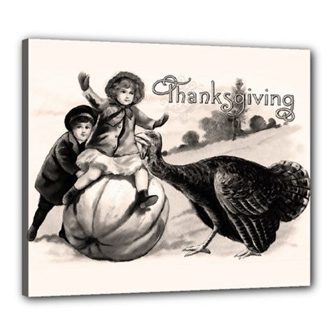 Vintage Thanksgiving Canvas 24  X 20  by Valentinaart