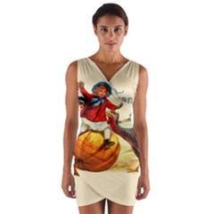 Vintage Thanksgiving Wrap Front Bodycon Dress by Valentinaart