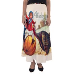 Vintage Thanksgiving Flared Maxi Skirt by Valentinaart