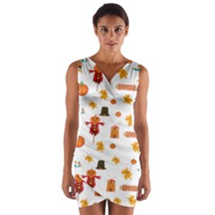 Thanksgiving Wrap Front Bodycon Dress by Valentinaart