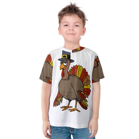 Thanksgiving Turkey  Kids  Cotton Tee by Valentinaart