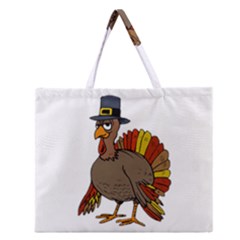 Thanksgiving Turkey  Zipper Large Tote Bag by Valentinaart