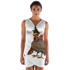 Thanksgiving Turkey  Wrap Front Bodycon Dress by Valentinaart